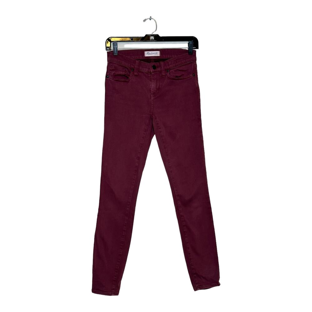 Madewell burgundy skinny skinny stretch jeans size 25 - 0